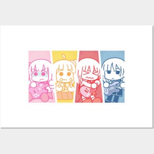 Bocchi the Rock Kessoku Band chibi girls Posters and Art